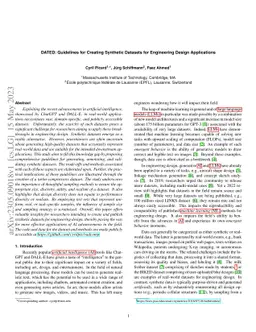 DATED: Guidelines for Creating Synthetic Datasets for Engineering Design
  Applications