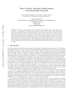 Time is Money: Strategic Timing Games in Proof-of-Stake Protocols