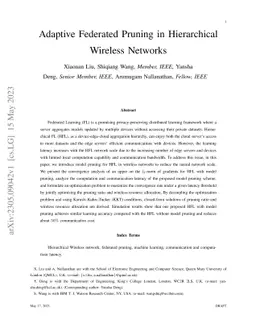 Adaptive Federated Pruning in Hierarchical Wireless Networks
