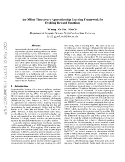 An Offline Time-aware Apprenticeship Learning Framework for Evolving
  Reward Functions