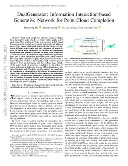 DualGenerator: Information Interaction-based Generative Network for
  Point Cloud Completion