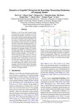 Retentive or Forgetful? Diving into the Knowledge Memorizing Mechanism
  of Language Models