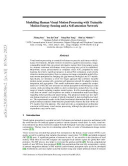 Modelling Human Visual Motion Processing with Trainable Motion Energy
  Sensing and a Self-attention Network