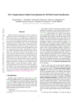 SUG: Single-dataset Unified Generalization for 3D Point Cloud
  Classification