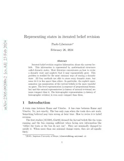 Representing states in iterated belief revision