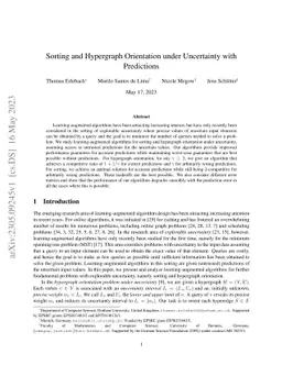Sorting and Hypergraph Orientation under Uncertainty with Predictions