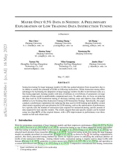 Maybe Only 0.5% Data is Needed: A Preliminary Exploration of Low
  Training Data Instruction Tuning