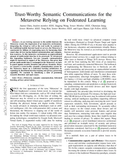 Trust-Worthy Semantic Communications for the Metaverse Relying on
  Federated Learning