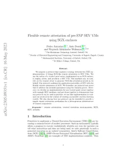 Flexible remote attestation of pre-SNP SEV VMs using SGX enclaves