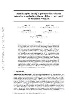 Rethinking the editing of generative adversarial networks: a method to
  estimate editing vectors based on dimension reduction