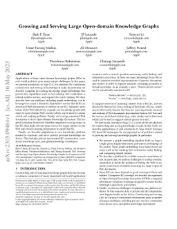 Growing and Serving Large Open-domain Knowledge Graphs