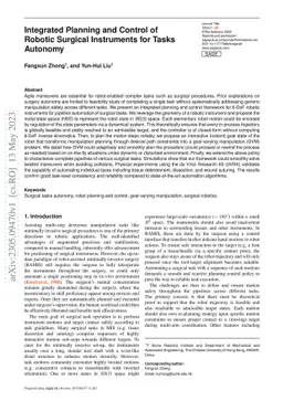 Integrated Planning and Control of Robotic Surgical Instruments for
  Tasks Autonomy