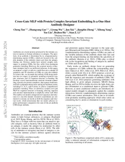 Cross-Gate MLP with Protein Complex Invariant Embedding is A One-Shot
  Antibody Designer