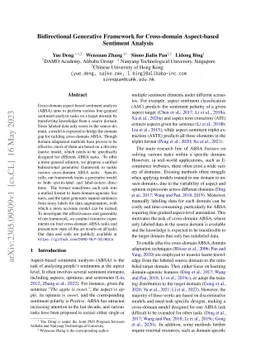 Bidirectional Generative Framework for Cross-domain Aspect-based
  Sentiment Analysis