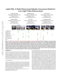 Light-VQA: A Multi-Dimensional Quality Assessment Model for Low-Light
  Video Enhancement