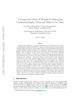 A Comparative Study of Methods for Estimating Conditional Shapley Values
  and When to Use Them