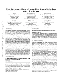 NightHazeFormer: Single Nighttime Haze Removal Using Prior Query
  Transformer