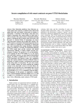 Secure compilation of rich smart contracts on poor UTXO blockchains