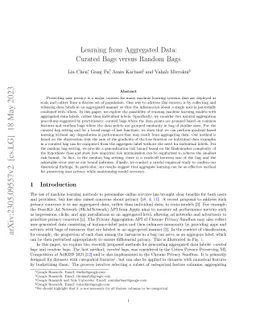 Learning from Aggregated Data: Curated Bags versus Random Bags