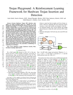 Trojan Playground: A Reinforcement Learning Framework for Hardware
  Trojan Insertion and Detection