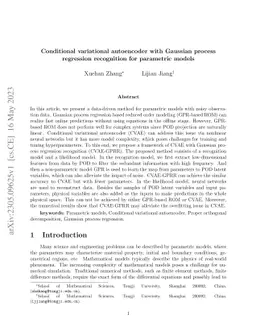 Conditional variational autoencoder with Gaussian process regression
  recognition for parametric models