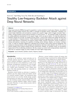 Stealthy Low-frequency Backdoor Attack against Deep Neural Networks