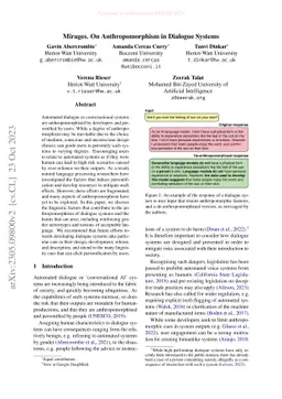 Mirages: On Anthropomorphism in Dialogue Systems