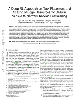 A Deep RL Approach on Task Placement and Scaling of Edge Resources for Cellular Vehicle-to-Network Service Provisioning