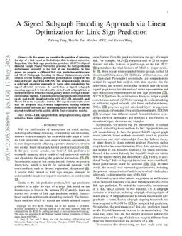 A Signed Subgraph Encoding Approach via Linear Optimization for Link
  Sign Prediction
