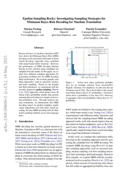 Epsilon Sampling Rocks: Investigating Sampling Strategies for Minimum
  Bayes Risk Decoding for Machine Translation