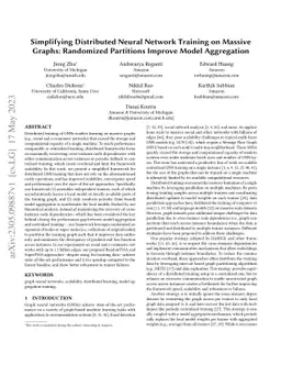 Simplifying Distributed Neural Network Training on Massive Graphs:
  Randomized Partitions Improve Model Aggregation
