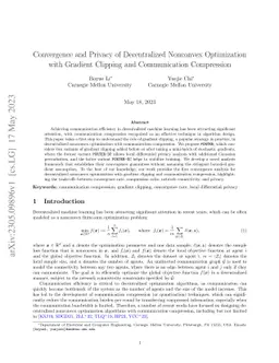 Convergence and Privacy of Decentralized Nonconvex Optimization with
  Gradient Clipping and Communication Compression