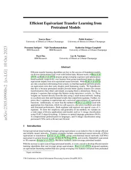 Efficient Equivariant Transfer Learning from Pretrained Models