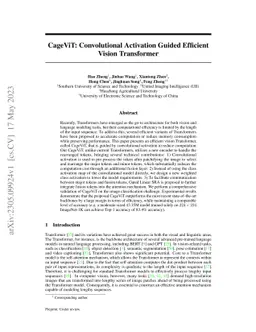 CageViT: Convolutional Activation Guided Efficient Vision Transformer