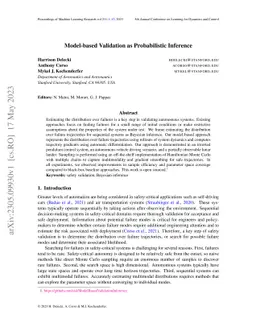 Model-based Validation as Probabilistic Inference