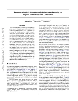 Demonstration-free Autonomous Reinforcement Learning via Implicit and
  Bidirectional Curriculum
