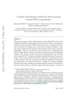 A robust multi-domain network for short-scanning amyloid PET
  reconstruction
