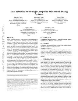 Dual Semantic Knowledge Composed Multimodal Dialog Systems