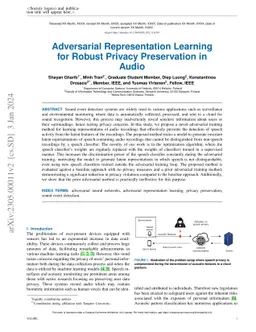Adversarial Representation Learning for Robust Privacy Preservation in
  Audio