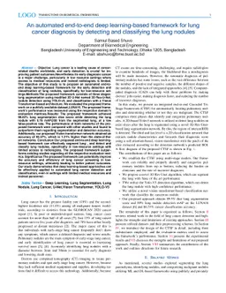 AutoLungDx: A Hybrid Deep Learning Approach for Early Lung Cancer Diagnosis Using 3D Res-U-Net, YOLOv5, and Vision Transformers