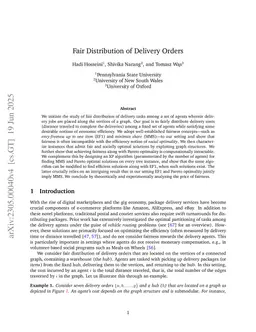 Fair Distribution of Delivery Orders