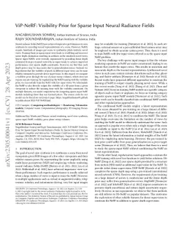 ViP-NeRF: Visibility Prior for Sparse Input Neural Radiance Fields