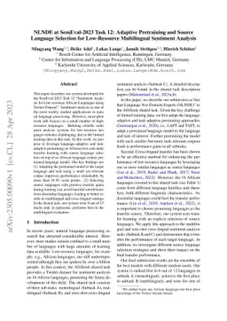 NLNDE at SemEval-2023 Task 12: Adaptive Pretraining and Source Language
  Selection for Low-Resource Multilingual Sentiment Analysis