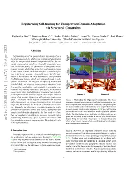 Regularizing Self-training for Unsupervised Domain Adaptation via
  Structural Constraints