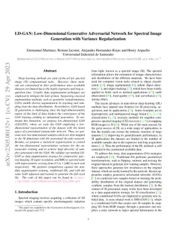 LD-GAN: Low-Dimensional Generative Adversarial Network for Spectral
  Image Generation with Variance Regularization