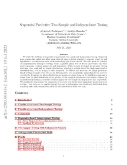 Sequential Predictive Two-Sample and Independence Testing