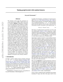 Taming graph kernels with random features