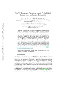 TAPE: Temporal Attention-based Probabilistic human pose and shape
  Estimation