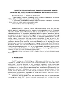 A Review of ChatGPT Applications in Education, Marketing, Software
  Engineering, and Healthcare: Benefits, Drawbacks, and Research Directions