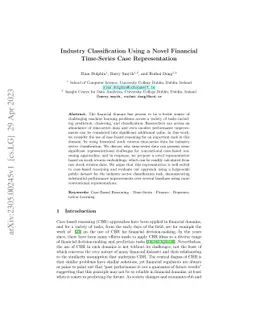 Industry Classification Using a Novel Financial Time-Series Case
  Representation